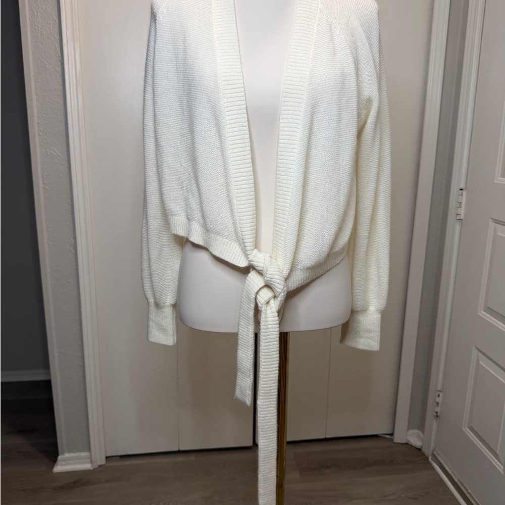 Scanlan Theodore Cream Tie-Front Cardigan - Picture 3 of 11